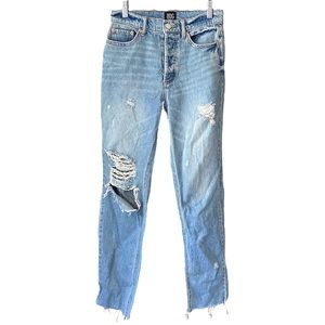 BDG Jeans Slim Straight Light Wash Blue Distressed Denim Jeans Size 25
